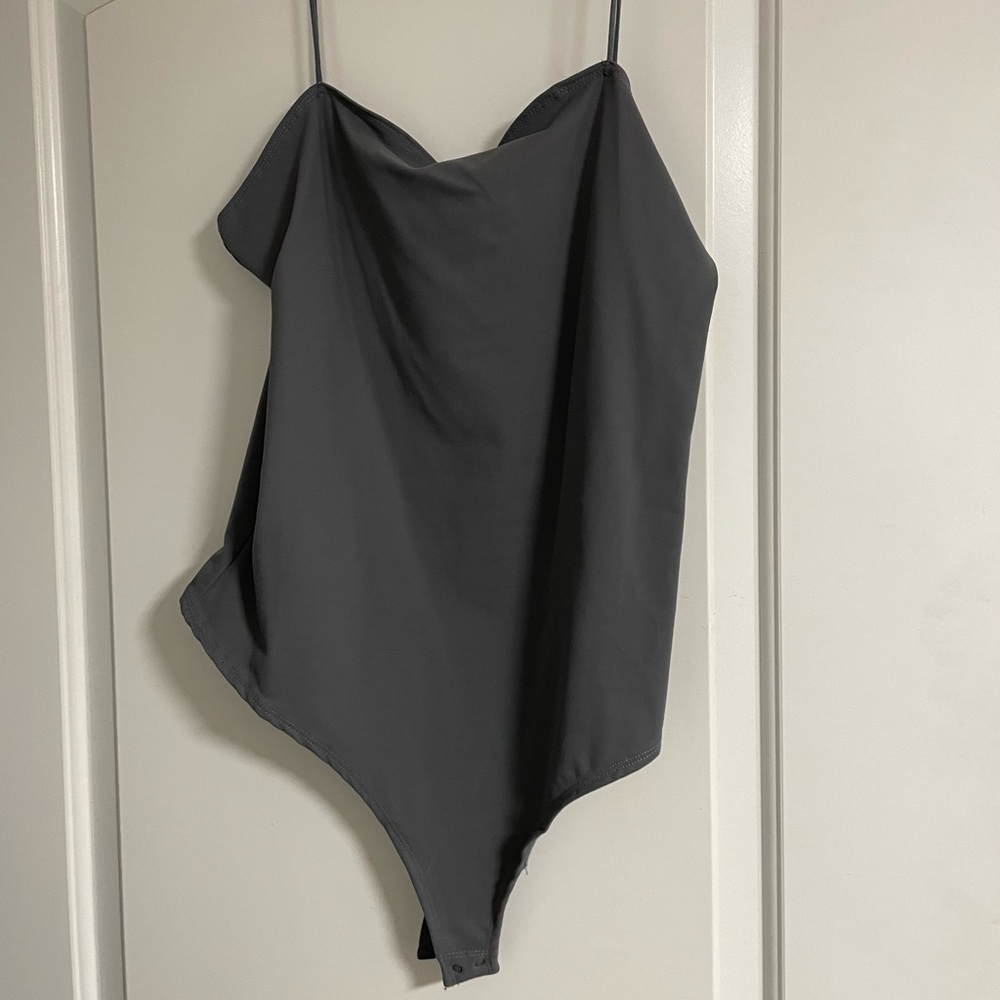 straight neck grey bodysuit brand new